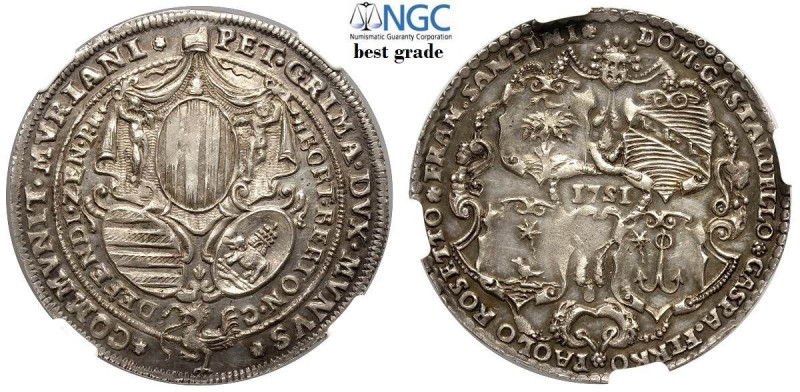 Venezia, Pietro Grimani, Osella per Murano 1751 anno XI, RRR Ag mm 37 di alta co...