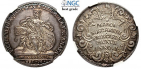 Venezia, Marco Foscarini, Osella 1762 anno I, RR Ag mm 36, conservazione eccezionale con bellissima patina a tratti iridescente, in Slab NGC MS64+ (Be...