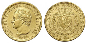 Savoia, Carlo Felice, 80 Lire 1828 Torino, Au mm 33 BB-SPL