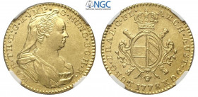Austrian Netherlands, Maria Theresa, 2 Souverain d'or 1778 Brussels, Au mm 27 g 11,06 in Slab NGC AU55