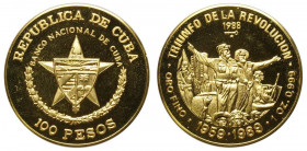 Cuba, Republic, 100 Pesos 1989, Au mm 32 (1 OZ), Proof