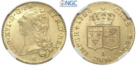 France, Louis XVI, 2 Louis d'or 1786-I Limoges, Au mm 28 alta conservazione, in Slab NGC MS63