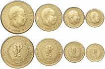Ivory Coast, Republic, Gold Proof Set 1966 (4), mintage 2000, Au 900 g 59,20 mm 34, 28, 22, 19, original box and certificate, the coins are in perfect...