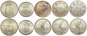 Mexico, Estados Unitos, Lot of 5 scarce date Silver OZ: 1949, 1988, 1997, 2000, 2002