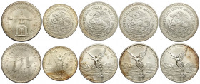 Mexico, Estados Unitos, Lot of 5 scarce date Silver OZ: 1949, 1995, 1996, 1997, 1999