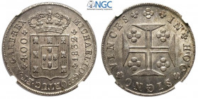 Portugal, Miguel, 400 Reis 1832, Ag mm 36 in Slab NGC MS64