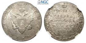 Russia, Alexander I, Rouble 1802-CNB AN, Ag mm 37 ottimo esemplare, in Slab NGC MS62