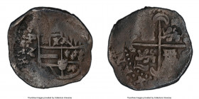 Philip IV Cob 2 Reales 1649 P-Z VF Details (Environmental Damage) PCGS, Potosi mint, KM14b (Rare), Cal-909, Asbun-Karmy-C203 (RR; listed as assayer QZ...