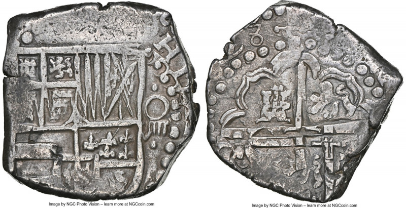 Philip IV Cob 8 Reales 1628 P XF45 NGC, Potosi mint, KM19a, Cal-Type 327. 26.93g...