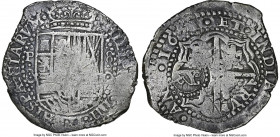 Philip IV Counterstamped 7-1/2 Reales ND (1652) VF Details (Environmental Damage) NGC, Potosi mint, KM-C19.9, cf. Mastalir-14ca-a (R5). 26.96gm. Host:...