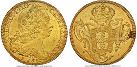 Jose I gold "Clive of India Wreck" 6400 Reis 1753-R UNC Details (Environmental Damage) NGC, Brazil Rio de Janeiro mint, KM172.2. A survivor of the fam...