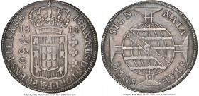 João Prince Regent 960 Reis 1814-B XF45 NGC, Bahia mint, KM307.1, LMB-399. A scintillating mid-grade representative imbued with patinated peripheries ...