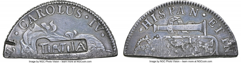 Tortola. British Colony Countermarked 4 Shillings 1-1/2 Pence ND (1801) XF Detai...