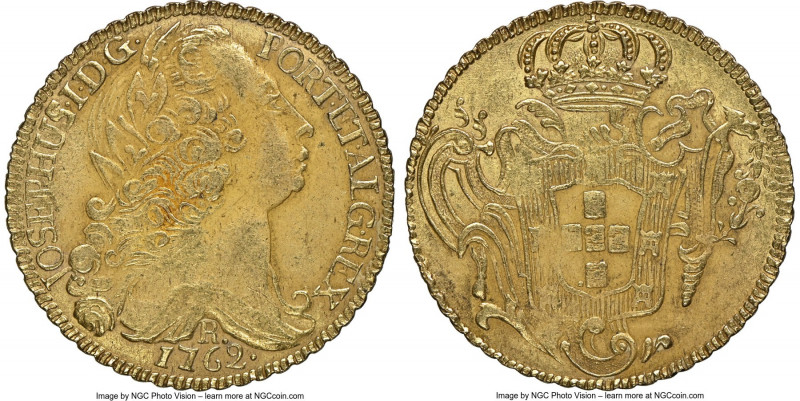 British Colony. Jose I gold Contemporary Counterfeit "Coconut Wreck" 6400 Reis 1...