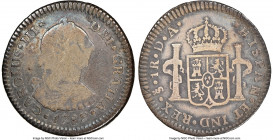 Charles III Real 1789 So-DA VG10 NGC, Santiago mint, KM29, Cal-527. "CAROLUS III" variety. An extensively handled example of the type from the last ye...