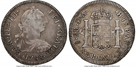 Charles III 2 Reales 1788 So-DA VF25 NGC, Santiago mint, KM30. A fleeting issue, seldom seen in meaningfully finer states.

HID09801242017

© 2022 Her...