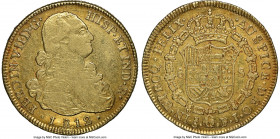 Ferdinand VII gold 8 Escudos 1812 So-FJ AU50 NGC, Santiago mint, KM78. Displaying clear surfaces for the grade, struck centrally, and endowed with a p...