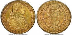 Ferdinand VII gold 8 Escudos 1817/8 So-FJ AU55 NGC, Santiago mint, KM78, Cal-1877, Onza-Unl. A lightly handled piece, showcasing bold devices and a ch...