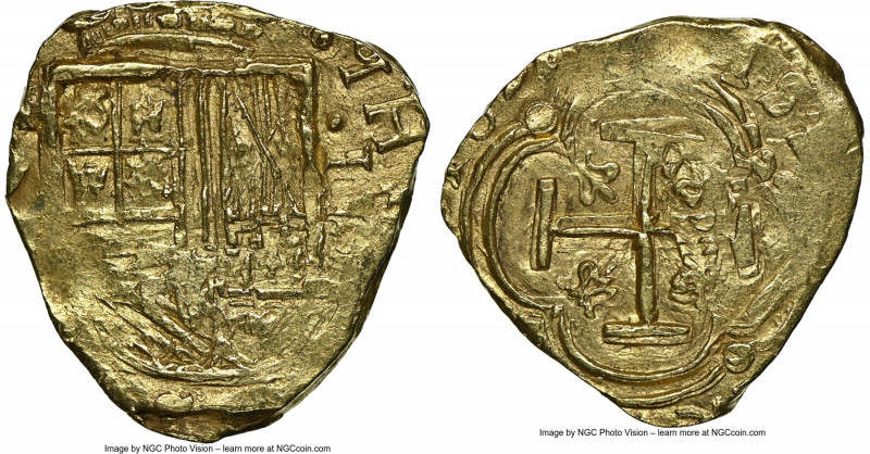 Philip IV gold Cob 2 Escudos 162x MS63 NGC, Santa Fe de Nuevo Reino mint, KM4.1,...