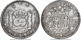 Charles III 8 Reales 1761 G-P VF30 NGC, Antigua mint, KM27.1, Cal-993. A representative of the Antigua mint prior to its destruction and relocation to...