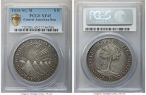 Central American Republic 8 Reales 1830 NG-M XF45 PCGS, Nueva Guatemala mint, KM4, WR-11, Elizondo-90, Stickney-C92. Evenly circulated and produced fr...