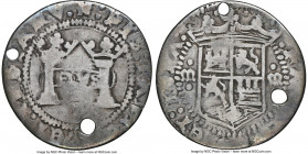 Charles & Johanna "Early Series" Real ND (1536-1538) R-M/M Holed, Clipped NGC, Mexico City mint, KM0007, Cal-60, Nesmith-3b var. 2.64gm. Francisco del...