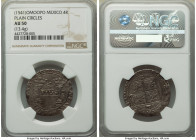 Charles & Johanna "Early Series" 4 Reales ND (1541-1542) M-P AU50 NGC, Mexico City mint, KM0017, Cal-123, Nesmith-26a. 13.4gm. Variety with plain circ...