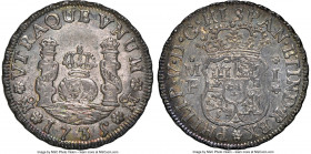 Philip V Real 1735 Mo-MF UNC Details (Cleaned) NGC, Mexico City mint, KM75.1. Centrally and firmly struck, yielding sharp eye appeal. Iridescent paste...