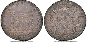 Philip V 8 Reales 1739 Mo-MF AU53 NGC, Mexico City mint, KM103. Draped in hearty lilac patina, peach accents gripping the devices against traces of bl...