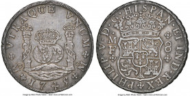 Philip V 8 Reales 1745 Mo-MF MS62 NGC, Mexico City mint, KM103. Boldly-rendered motifs, dressed in a satin dove patina.

HID09801242017

© 2022 Herita...