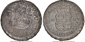 Ferdinand VI 1/2 Real 1752 Mo-M MS61 NGC, Mexico City mint, KM67.1, Cal-85. Lustrous and sharp, with variegated graphite patina expressed to the obver...
