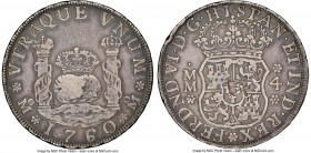 Ferdinand VI 4 Reales 1760/59 Mo-MM XF Details (Chopmarked) NGC, Mexico City mint, KM95, Cal-394. An outstanding example of this scarcer, later date o...