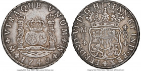 Ferdinand VI 8 Reales 1749 Mo-MF AU50 NGC, Mexico City mint, KM104.1, Cal-473. A popular type when not seen with a conditional qualifier featuring ful...