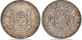 Ferdinand VI 8 Reales 1754/3 Mo-MF VF Details (Chopmarked) NGC, Mexico City mint, KM104.1, Cal-480. Same crowns variety. Battleship-gray surfaces abou...