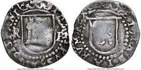 Philip II 1/4 Real ND (1568-1570) R-P VF Details (Bent) NGC, Lima mint, KM2, Cal-98, Grunthal/Sellschopp-16a. 0.77gm. Alonso de Rincón as assayer. Var...