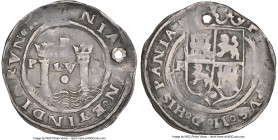 Philip II Real ND (1568-1570) P-R VF Details (Holed) NGC, Lima mint, KM-Unl., Cal-Unl., Burzio-Unl., Grunthal/Sellschopp-Unl., cf. VQR-7497 (listed as...