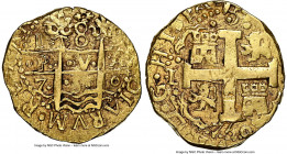 Ferdinand VI gold Cob 8 Escudos 1750 L-R AU55 NGC, Lima mint, KM47, Cal-763, Cay-10860, Grunthal/Sellschopp-162c, Onza-573 (Rare), Oro Macuquino-573 (...