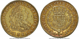 Ferdinand VI gold 8 Escudos 1751 LM-J AU53 NGC, Lima mint, KM50, Cal-764. Appealingly preserved to an extent that might normally be expected from only...