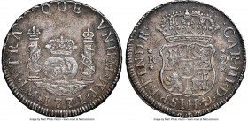 Charles III 2 Reales 1771 LM-JM AU58 NGC, Lima mint, KM62. Presenting sharp devices and pleasant toning; a lovely borderline Mint State example of the...