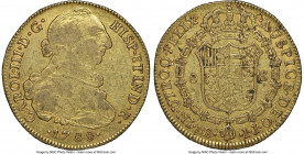 Charles III gold 8 Escudos 1788 LM-IJ XF40 NGC, Lima mint, KM82.1a, Cal-1953. An example that displays flatter areas of darkened rub to the obverse, y...