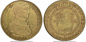 Ferdinand VII gold 8 Escudos 1811 LM-JP AU50 NGC, Lima mint, KM107, Cal-1756. Imaginary uniformed bust type for Ferdinand VII, struck at Lima between ...