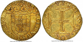 Sebastian (1557-1578) gold 500 Reis (Cruzado) ND (from 1560) AU55 NGC, Lisbon mint, Fr-41, Gomes-58.01. 3.81gm. Displaying only trivial striking weakn...
