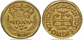 João V gold 400 Reis 1720 MS64 NGC, Lisbon mint, KM201, Fr-100. A near-gem example, bearing deeply-engraved motifs and dressed in a pale-gold patina.
...