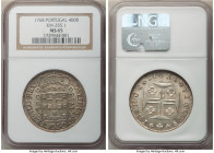 Jose I 400 Reis 1768 MS65 NGC, Lisbon mint, KM255.1, Gomes-35.04. A gem, boasting satin luminous fields and razor-sharp devices. The finest and sole M...