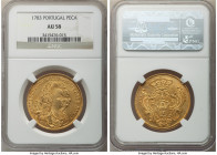 Maria I & Pedro III gold Peça (4 Escudos) 1783 AU58 NGC, Lisbon mint, KM281, Fr-107. Bordering on Mint State preservation by all appearances, leaving ...