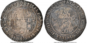 Ferdinand & Isabella (1474-1504) Real ND (from 1497)-T XF Details (Corrosion) NGC, Toledo mint, Cal-461, cf. Cay-2741. A delightful specimen embellish...