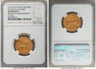Charles & Johanna (1516-1556) gold Escudo ND (from 1543)-B AU Details (Removed From Jewelry) NGC, Burgos mint, Cal-172, Cay-3135, Oro Macuquino-1a. 3....