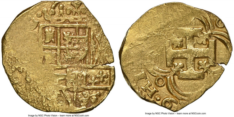 Philip III gold Cob 2 Escudos 1619 MS61 NGC, Seville mint, KM48.3, Cal-1079 (ass...
