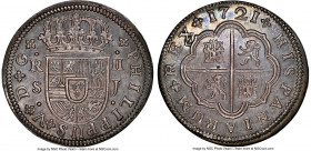Philip V 2 Reales 1721 S-J MS63 NGC, Seville mint, KM307, Cal-979. A beauty from the Seville roller presses, displaying razor-sharp motifs and reflect...