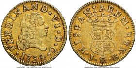 Ferdinand VI gold 1/2 Escudo 1754 M-JB XF40 NGC, Madrid mint, KM378. Mildly circulated, though lacking the cleaning seen on so many pieces. Privately ...